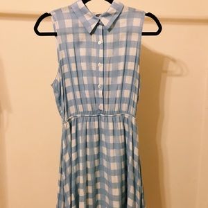 Blue plaid sun-dress